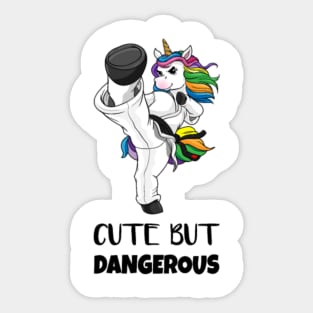 Karate Unicorn Cute But Dangerous Funny Gift Sticker